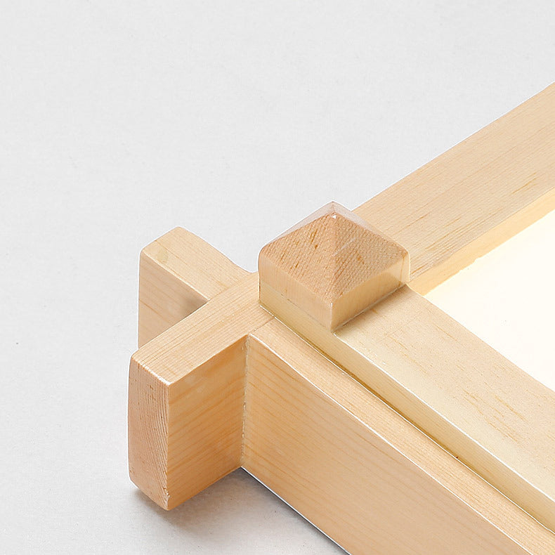 Square Flush Mount Minimalism Wood Flush Mount Light for Dining Room