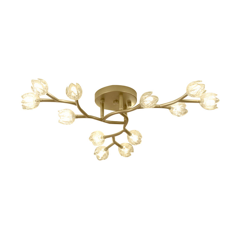 Modern Style Flower Shape Flush Mount Metal Ceiling Light for Living Room
