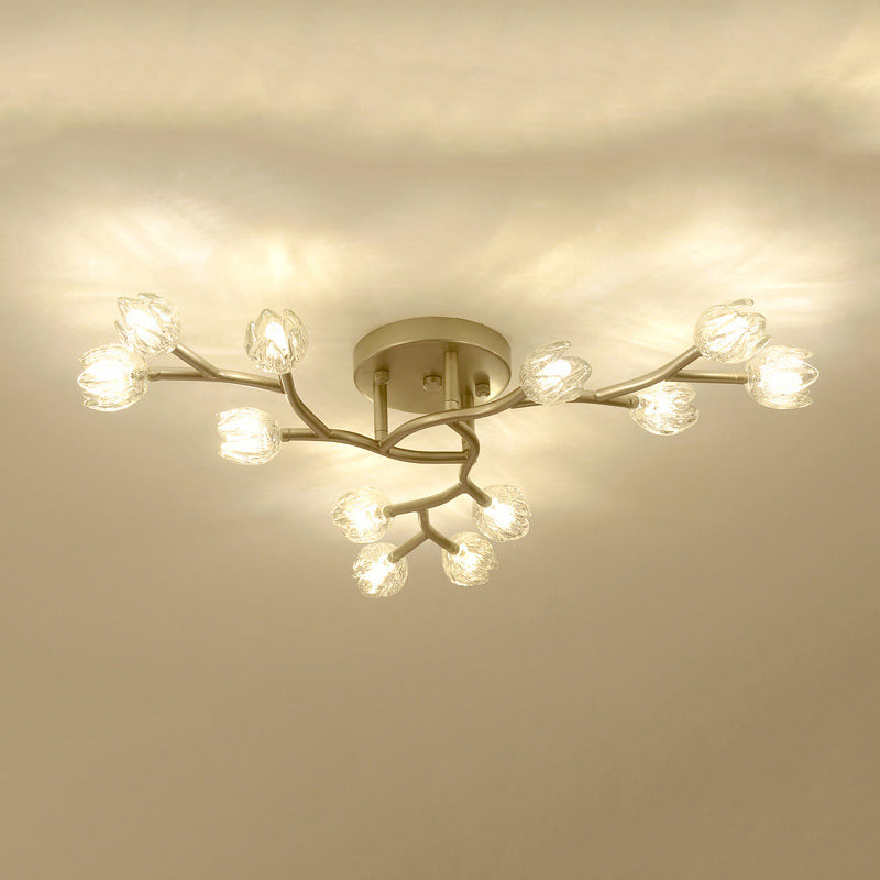 Modern Style Flower Shape Flush Mount Metal Ceiling Light for Living Room