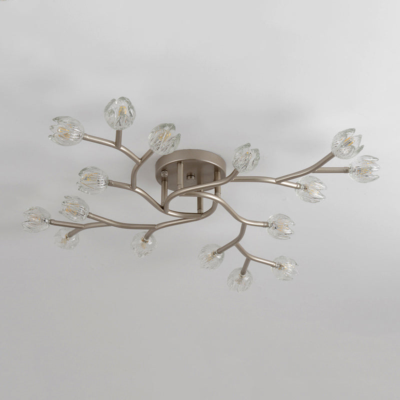 Modern Style Flower Shape Flush Mount Metal Ceiling Light for Living Room