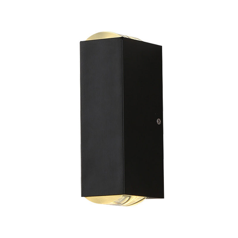Contemporary Rectangular Wall Sconce Metal 2 Lights Wall Light in Black