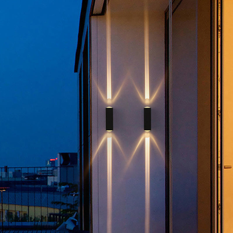 Contemporary Rectangular Wall Sconce Metal 2 Lights Wall Light in Black