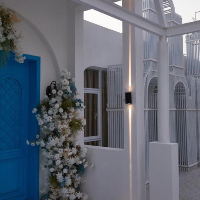 Contemporary Rectangular Wall Sconce Metal 2 Lights Wall Light in Black