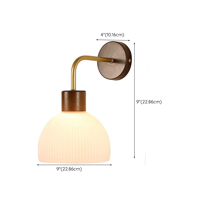 Glass Bowl Shape Wall Light Modern Style 1 Light Wall Light Sconce in Brown