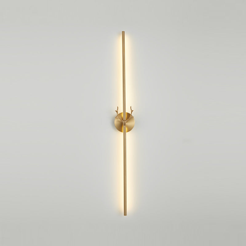 Contemporary LED Wall Sconce Thin-Line Sconce Lighting with Brass for Bedroom