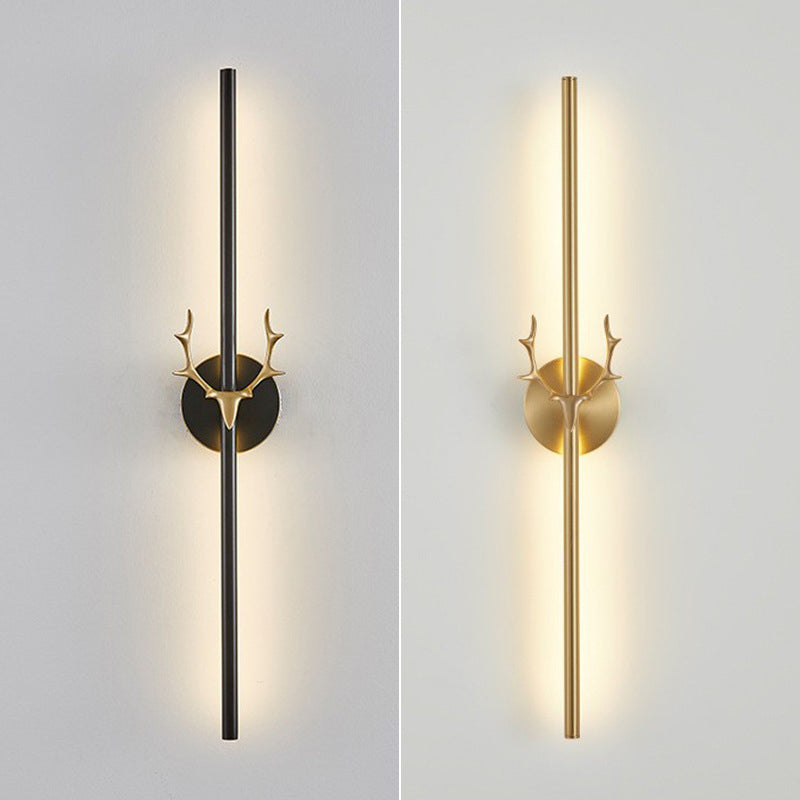 Contemporary LED Wall Sconce Thin-Line Sconce Lighting with Brass for Bedroom