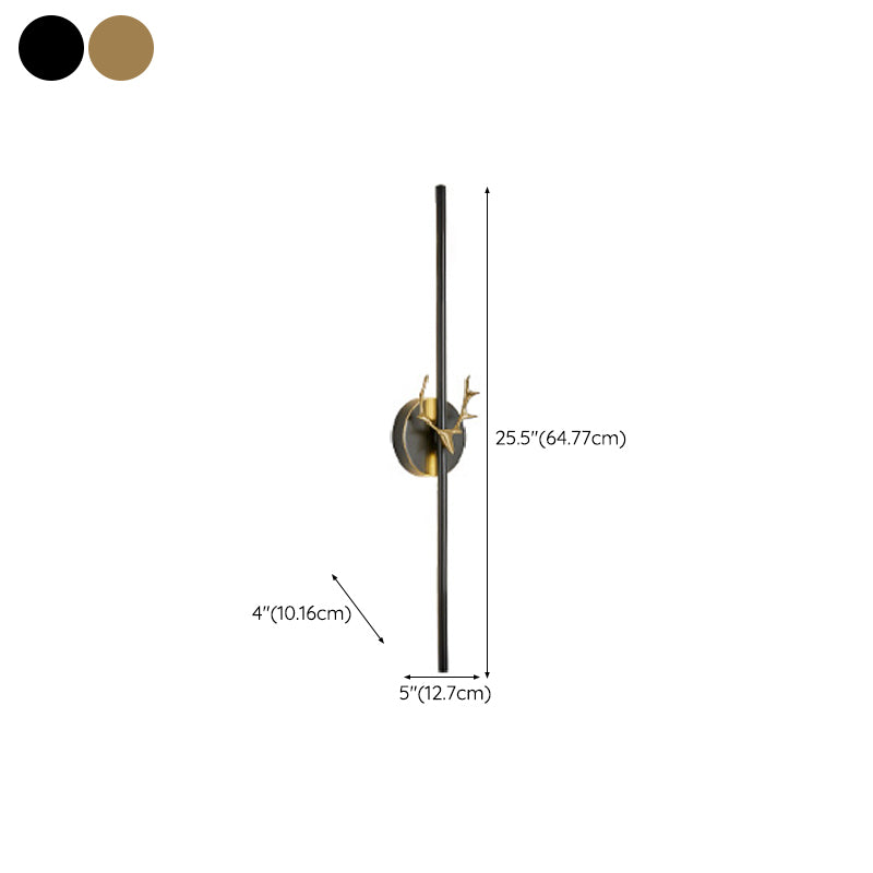 Contemporary LED Wall Sconce Thin-Line Sconce Lighting with Brass for Bedroom