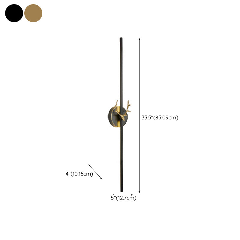 Contemporary LED Wall Sconce Thin-Line Sconce Lighting with Brass for Bedroom