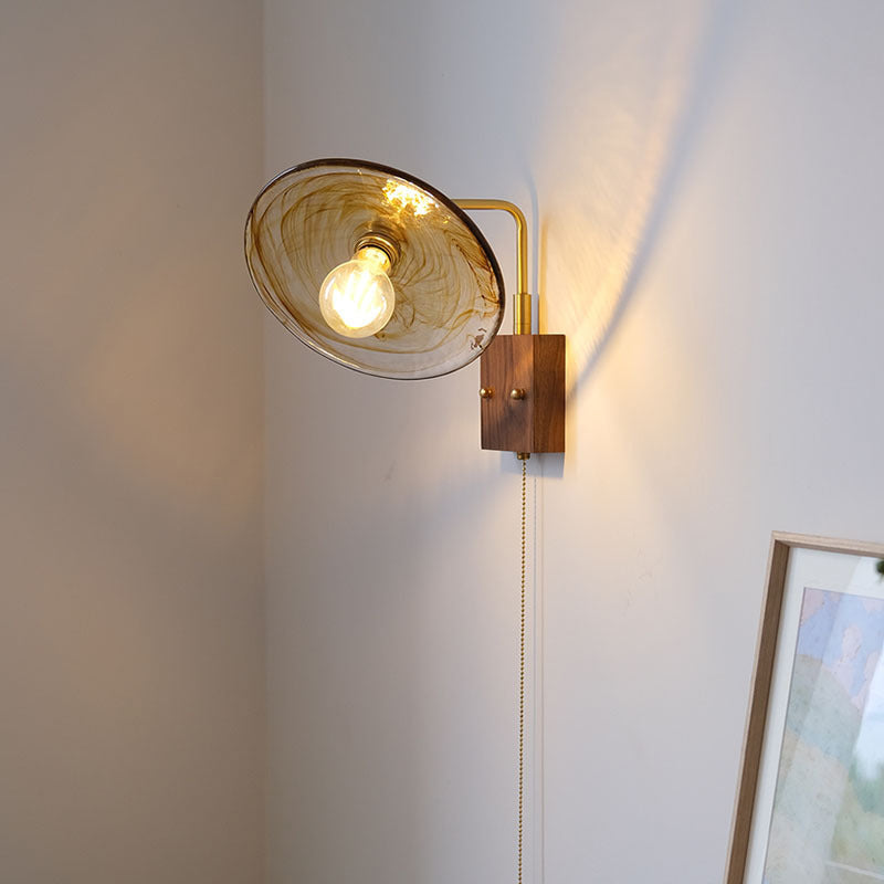 Contemporary Wall Sconce Armed Sconce Lighting with Glass for Bedroom