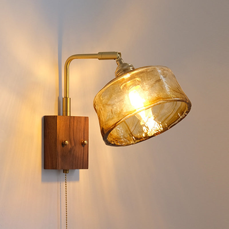 Contemporary Wall Sconce Armed Sconce Lighting with Glass for Bedroom