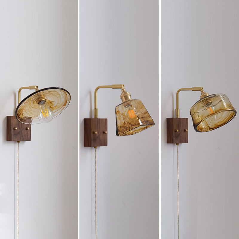 Contemporary Wall Sconce Armed Sconce Lighting with Glass for Bedroom