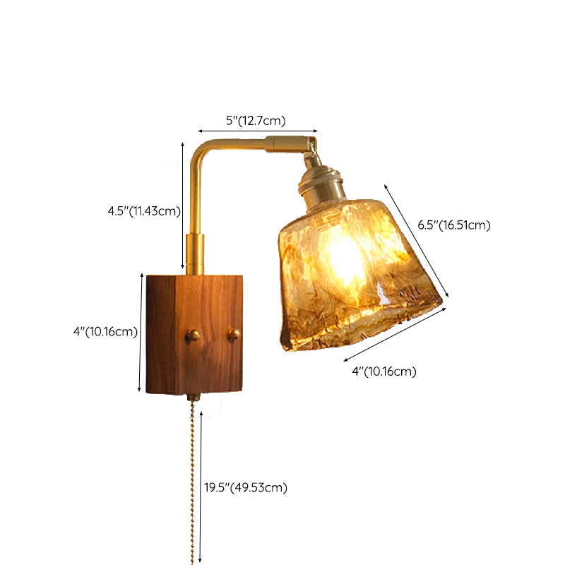 Contemporary Wall Sconce Armed Sconce Lighting with Glass for Bedroom