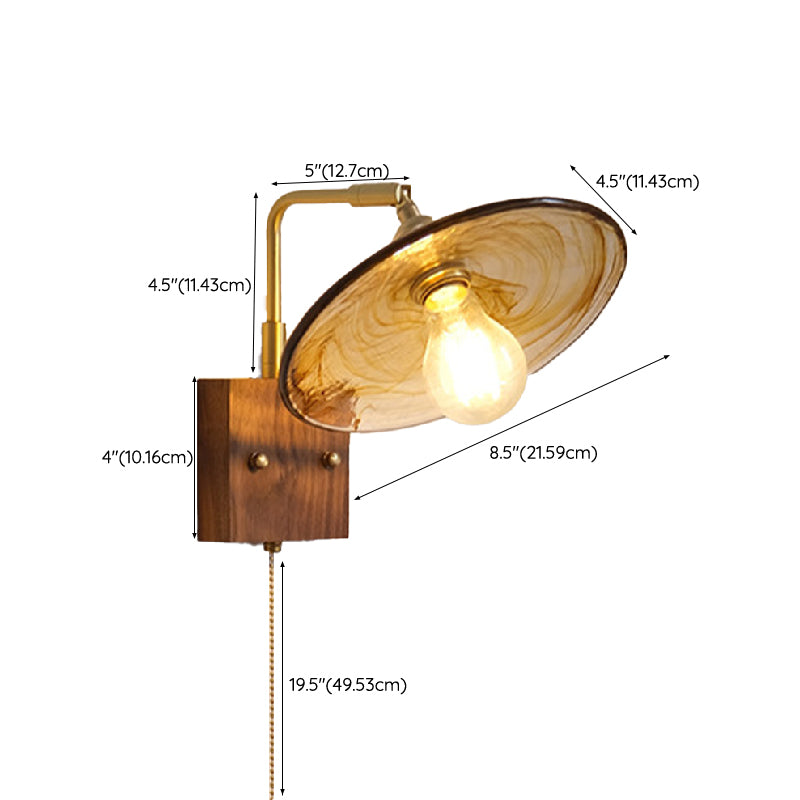 Contemporary Wall Sconce Armed Sconce Lighting with Glass for Bedroom