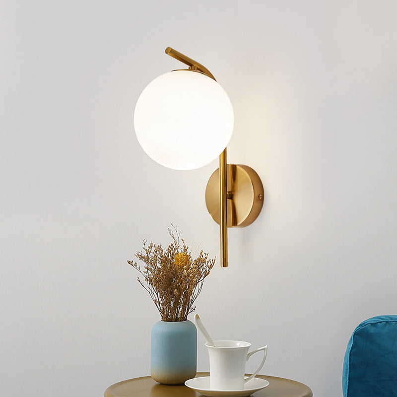 Glass Ball Shape Wall Light Modern Style 1 Light Wall Light Sconce