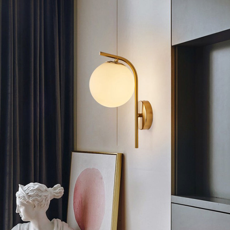 Glass Ball Shape Wall Light Modern Style 1 Light Wall Light Sconce