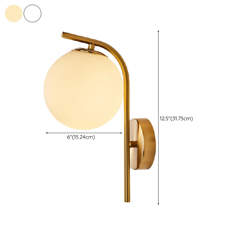 Glass Ball Shape Wall Light Modern Style 1 Light Wall Light Sconce