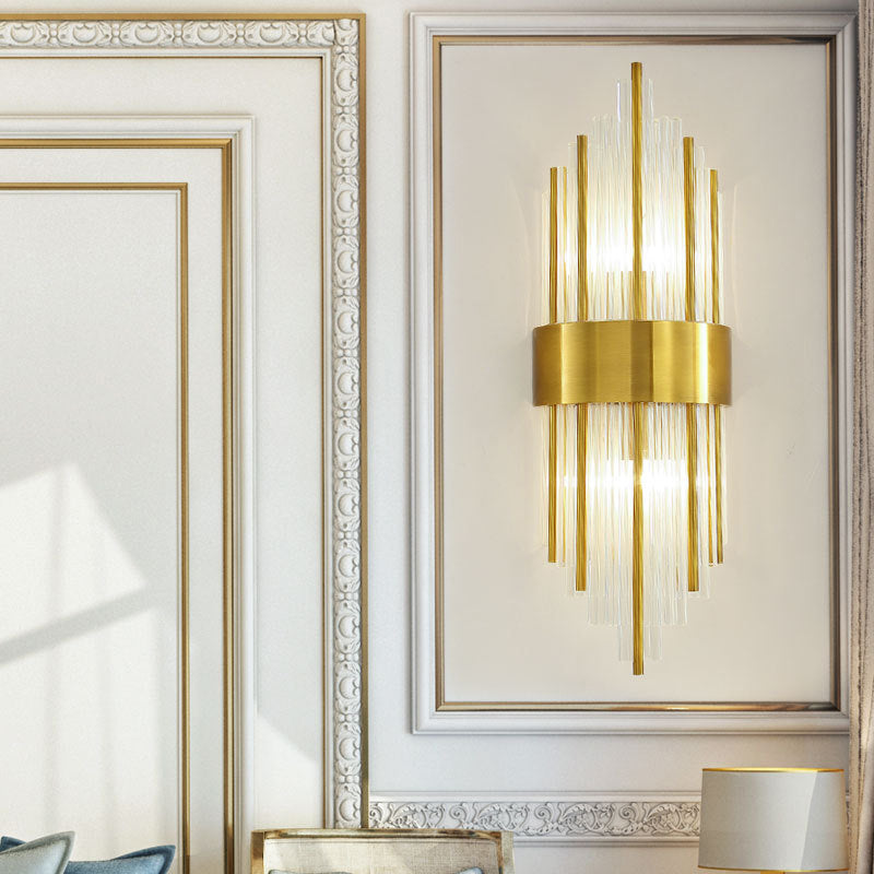 Crystal Geometric Shape Wall Light Modern Style 2 Lights Wall Light Sconce