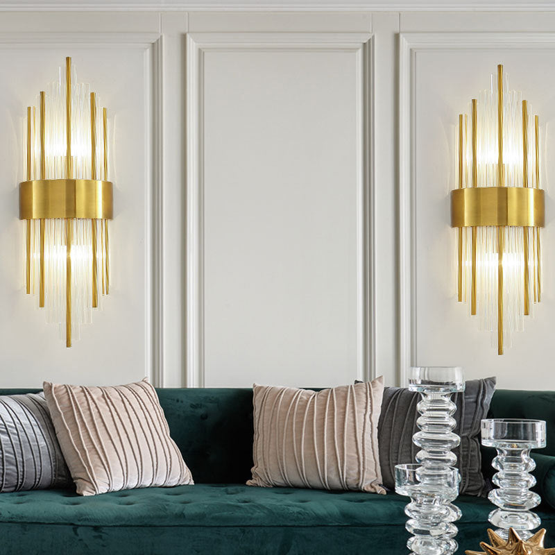 Crystal Geometric Shape Wall Light Modern Style 2 Lights Wall Light Sconce