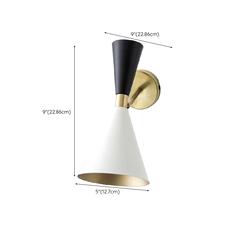Metal Flare Shape Wall Light Modern Style 1 Light Wall Light Sconce in White