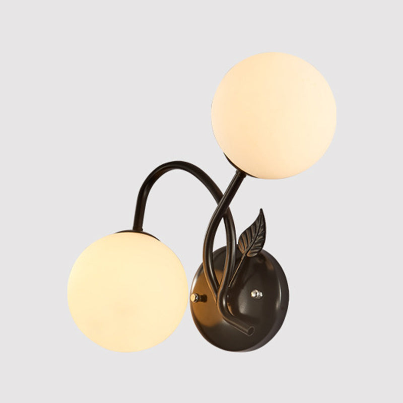 Industrial Style Ball Wall Sconce Glass 2 Light Sconces for Dining Room