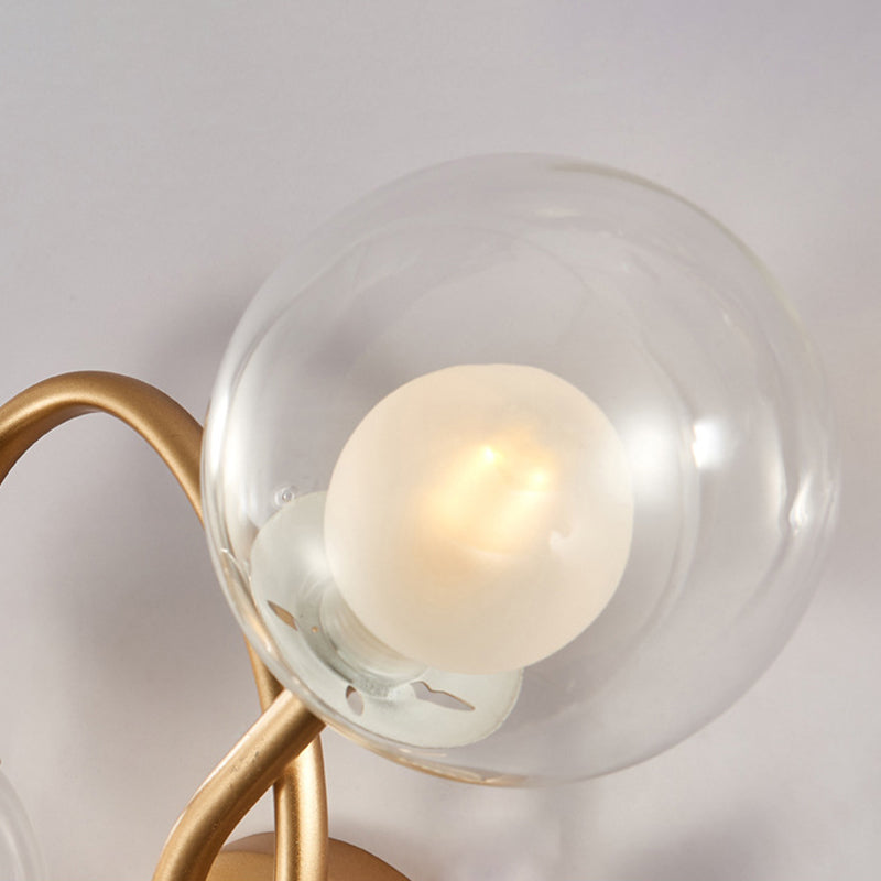 Industrial Style Ball Wall Sconce Glass 2 Light Sconces for Dining Room