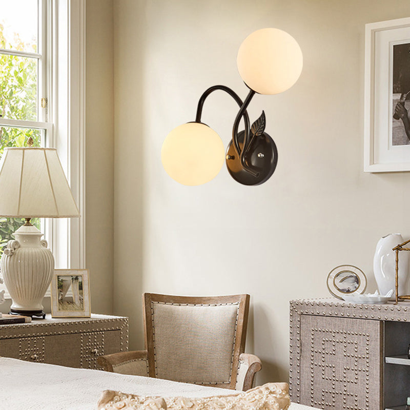Industrial Style Ball Wall Sconce Glass 2 Light Sconces for Dining Room