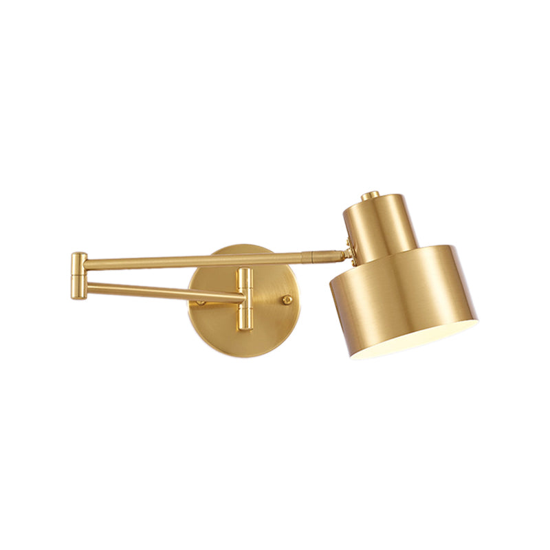 Modern Style Swing Arm Wall Lamp Metal 1 Light Sconces for Bedroom