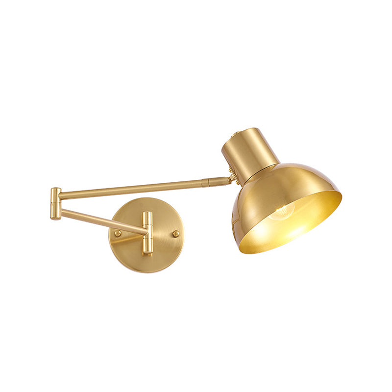 Modern Style Swing Arm Wall Lamp Metal 1 Light Sconces for Bedroom