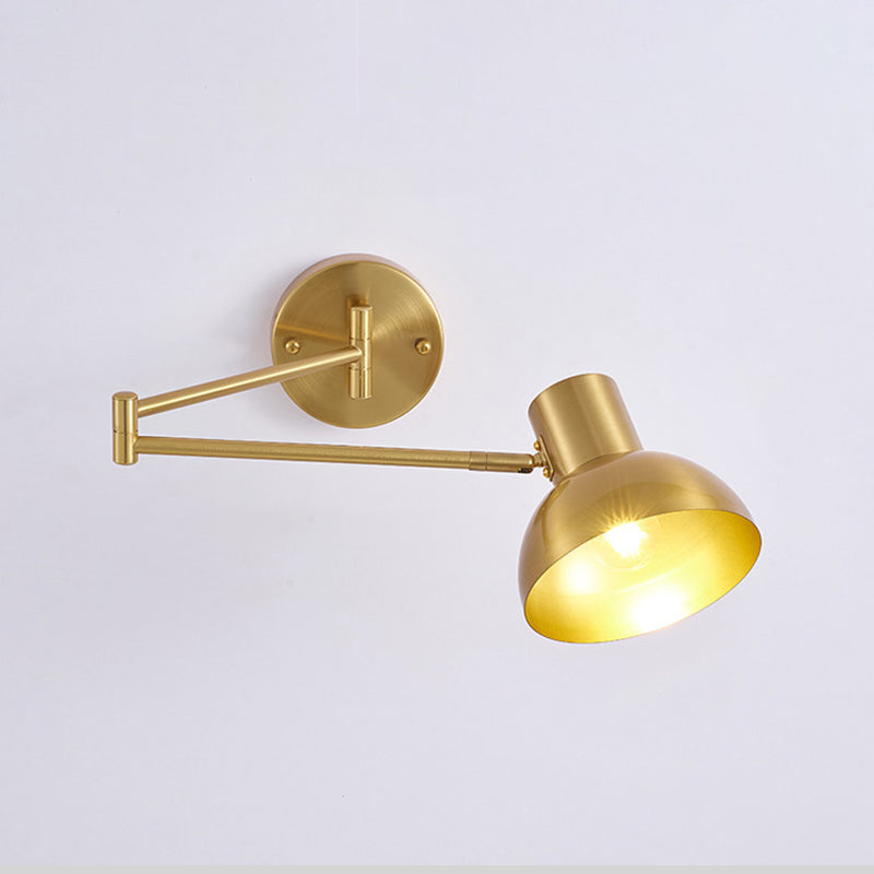 Modern Style Swing Arm Wall Lamp Metal 1 Light Sconces for Bedroom