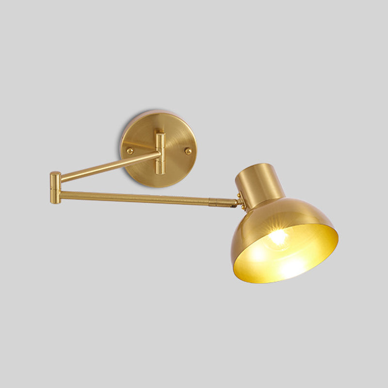 Modern Style Swing Arm Wall Lamp Metal 1 Light Sconces for Bedroom