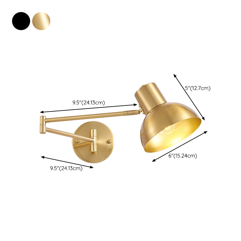 Modern Style Swing Arm Wall Lamp Metal 1 Light Sconces for Bedroom