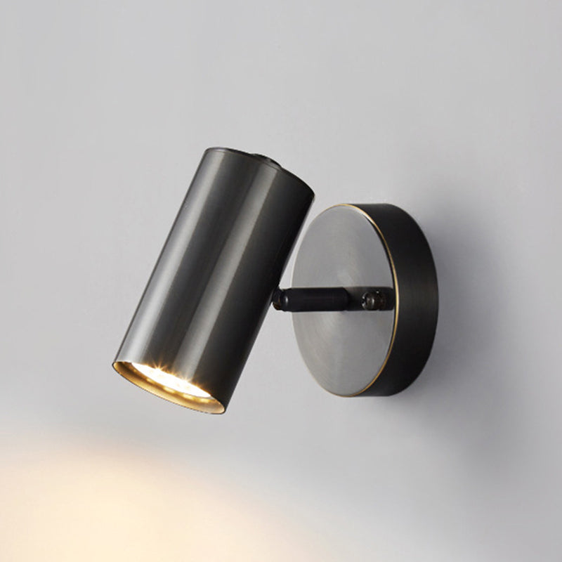 Modern Style Cylinder Wall Sconce Metal 1 Light Sconces for Bedroom