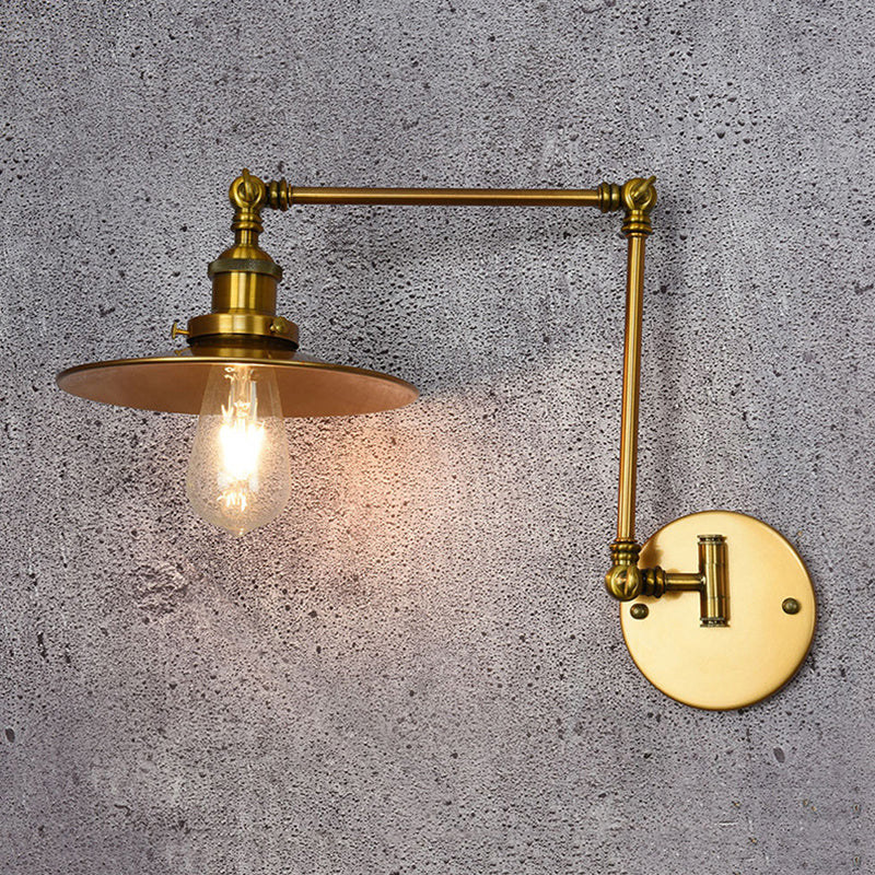 Industrial Style Swing Arm Wall Sconce Metal 1 Light Sconces for Bedroom