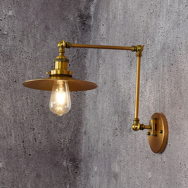 Industrial Style Swing Arm Wall Sconce Metal 1 Light Sconces for Bedroom