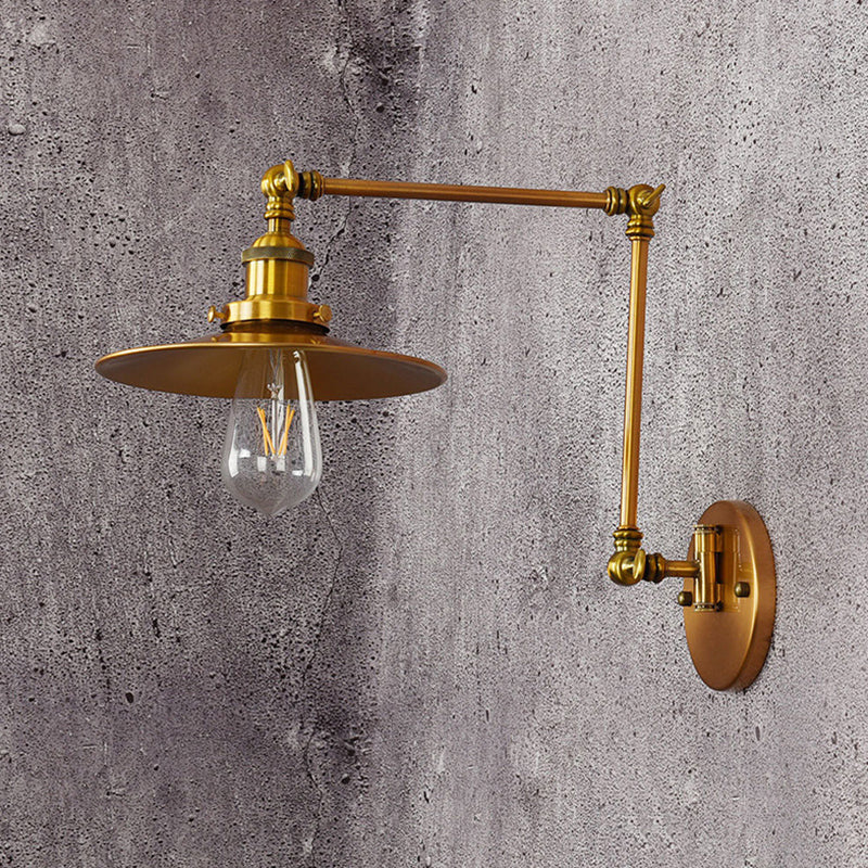 Industrial Style Swing Arm Wall Sconce Metal 1 Light Sconces for Bedroom
