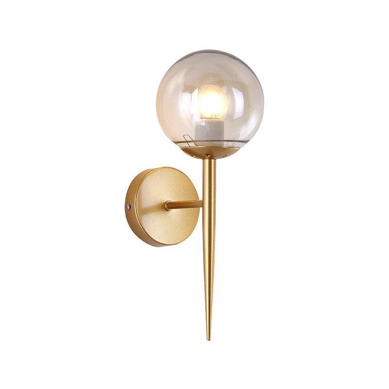 Industrial Style Ball Shape Wall Sconce Glass 1 Light Sconces for Hallway