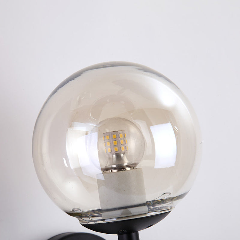 Industrial Style Ball Shape Wall Sconce Glass 1 Light Sconces for Hallway