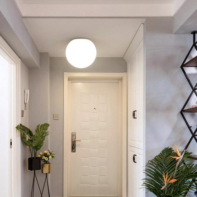 Glass Ball Wall Mount Light Fixture Simple 1 Light Wall Lamps in White