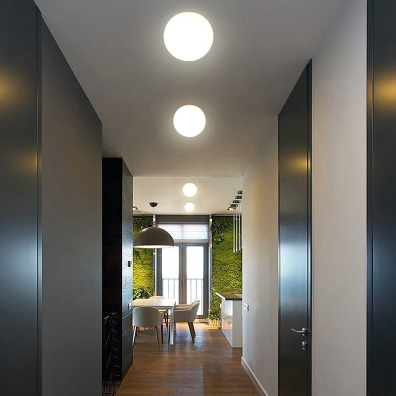 Glass Ball Wall Mount Light Fixture Simple 1 Light Wall Lamps in White