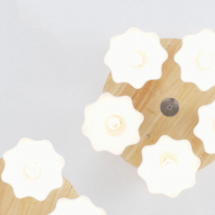 Ripples Shape Flush Light Modern Style Ceramic 3/5 Lights Flush Ceiling Light in White