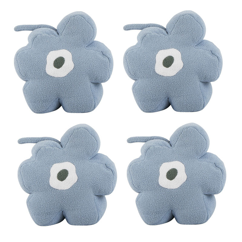 Contemporary Pouf Ottoman Velvet Upholstered Flower Shape Ottoman