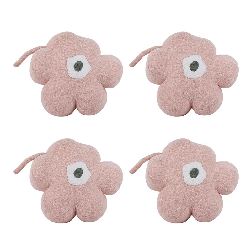 Contemporary Pouf Ottoman Velvet Upholstered Flower Shape Ottoman