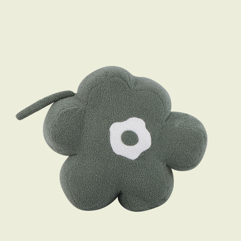 Contemporary Pouf Ottoman Velvet Upholstered Flower Shape Ottoman