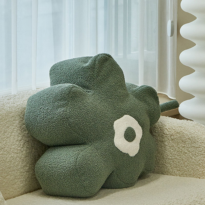 Contemporary Pouf Ottoman Velvet Upholstered Flower Shape Ottoman