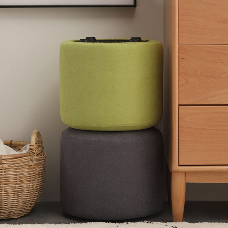 Contemporary Pure Color Footstool Round Tear Resistant Footstool