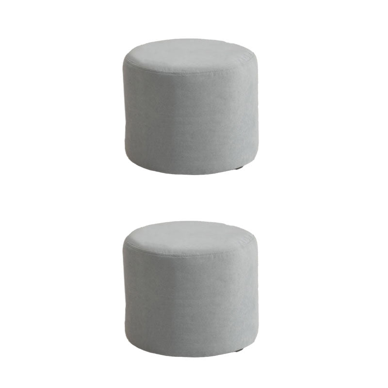Contemporary Pure Color Footstool Round Tear Resistant Footstool
