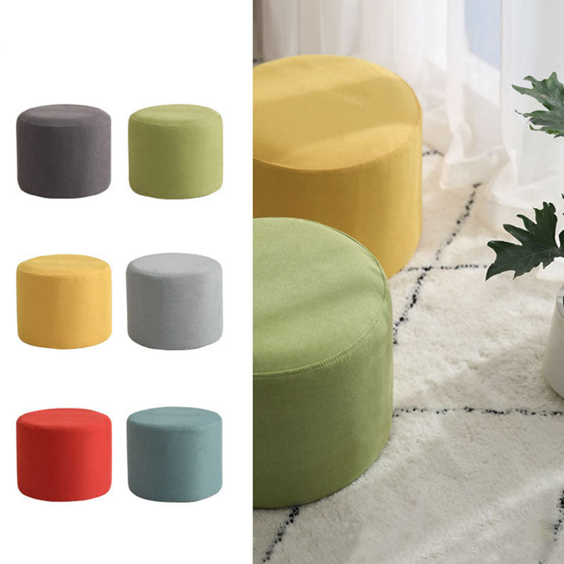 Contemporary Pure Color Footstool Round Tear Resistant Footstool