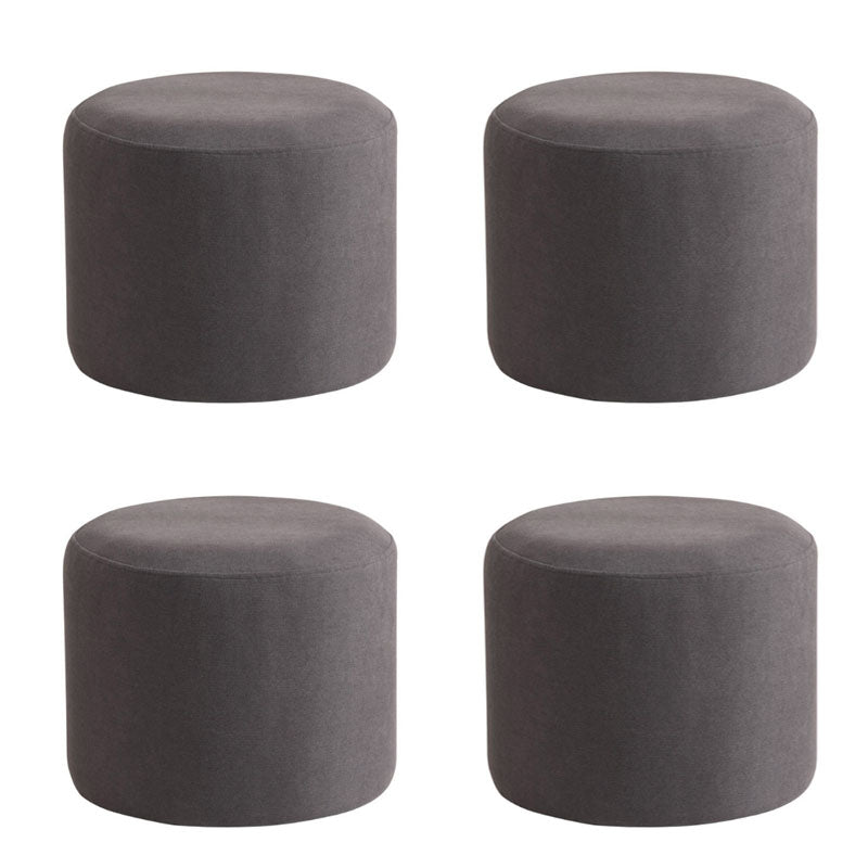Contemporary Pure Color Footstool Round Tear Resistant Footstool