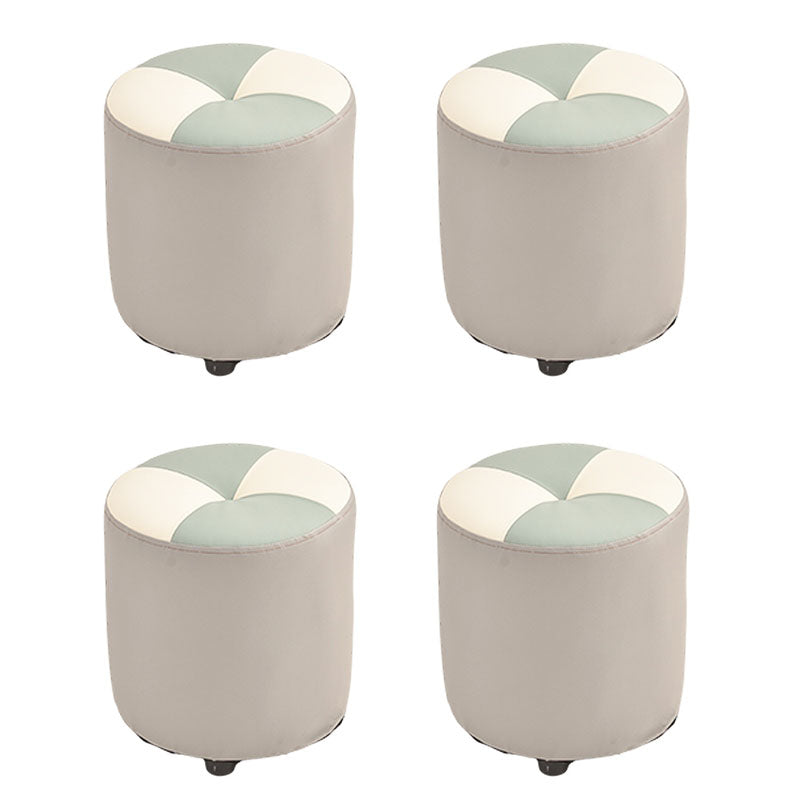 Modern Leather Pouf Stain Resistant Color Pouf for Drawing Room
