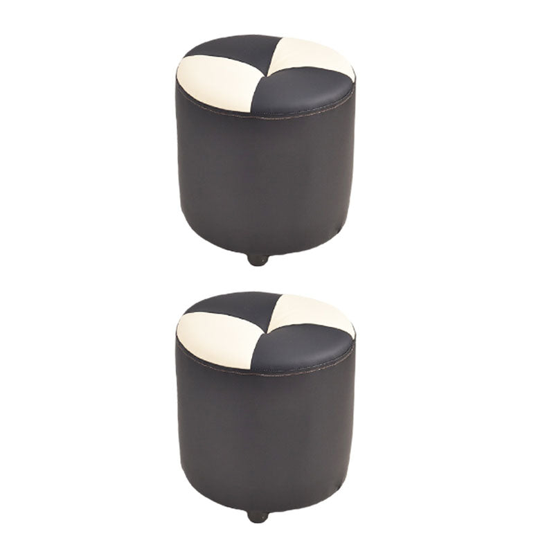 Modern Leather Pouf Stain Resistant Color Pouf for Drawing Room